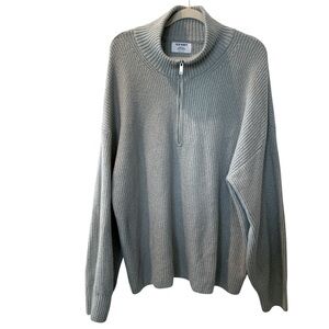OLD NAVY Longsleeve Gray Half Zip Collar Knit Sweater XXL Tall